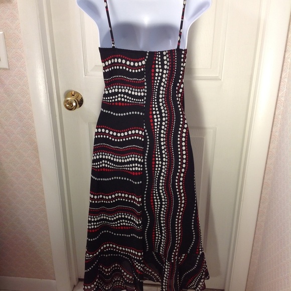 Easel Anthropologie Black & Red Geometric Print Slip Dress - L - Picture 3 of 6